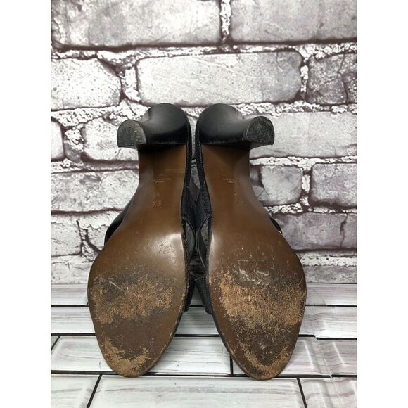 Walter Steiger Black Leather Python Print Heel Sandals Women’s Sz 8.5B US/39EU - Picture 13 of 16